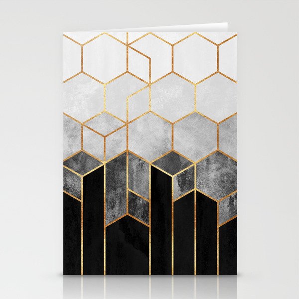 Charcoal Hexagons Stationery Card Gallery Image 2