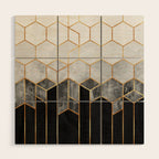 Charcoal Hexagons Wood Wall Art Gallery Image 1