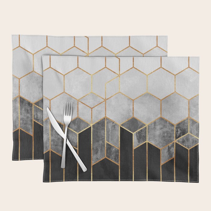 Charcoal Hexagons Placemat Gallery Image 1