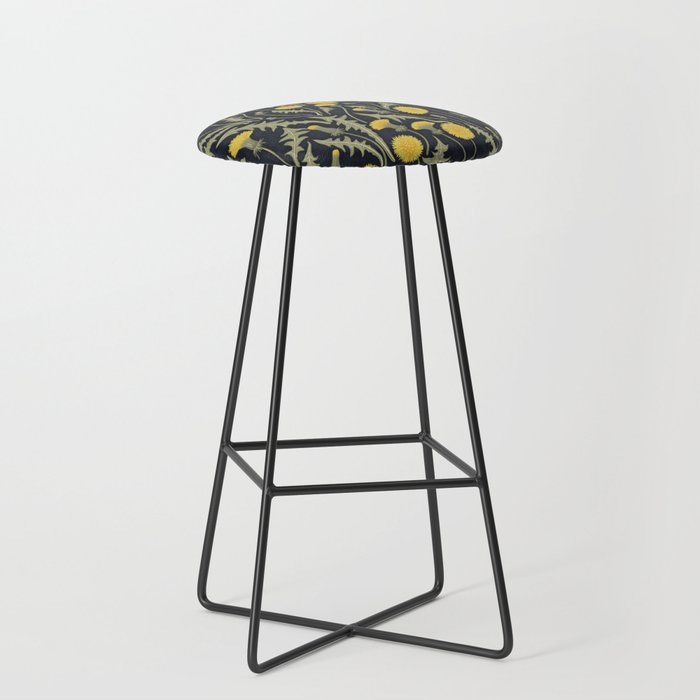 Dandelions, green, yellow and black Stool Gallery Image 1