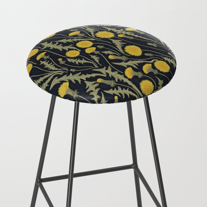 Dandelions, green, yellow and black Stool Gallery Image 2
