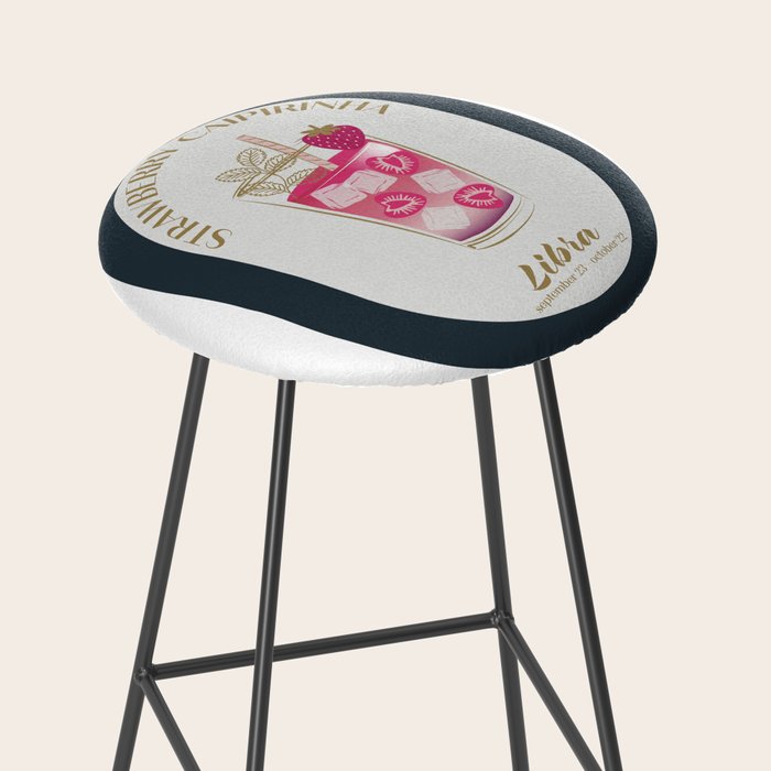 Strawberry Caipirinha Cocktail Zodiac Sign Stool Gallery Image 2