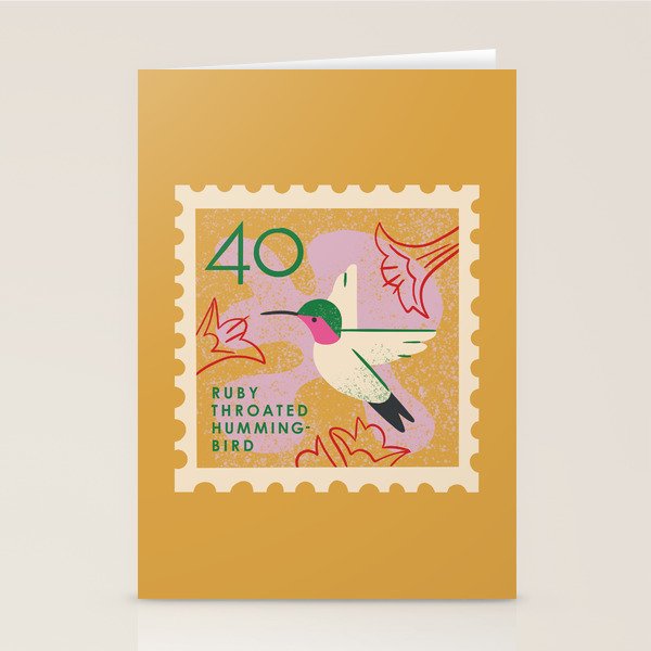 Hummingbird Postage Stamp Stationery Card Gallery Image 2