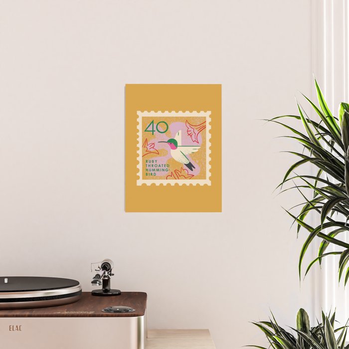 Hummingbird Postage Stamp Poster Gallery Image 2