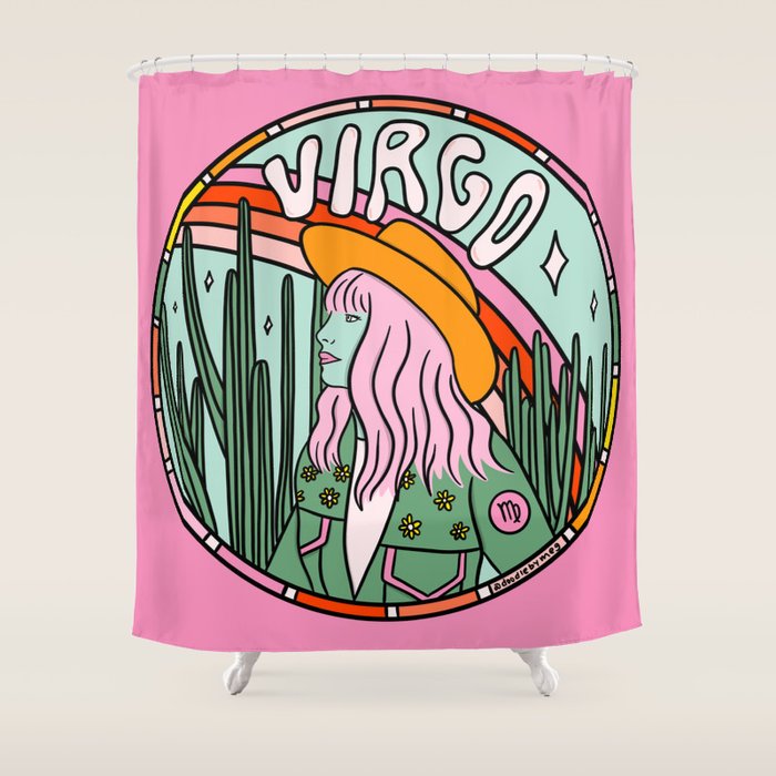 Virgo Cowgirl Shower Curtain Gallery Image 1