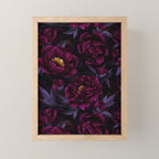 Vintage Dark Night Peonies  Mini Art Print Gallery Image 1