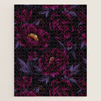 Vintage Dark Night Peonies  Jigsaw Puzzle Gallery Image 1