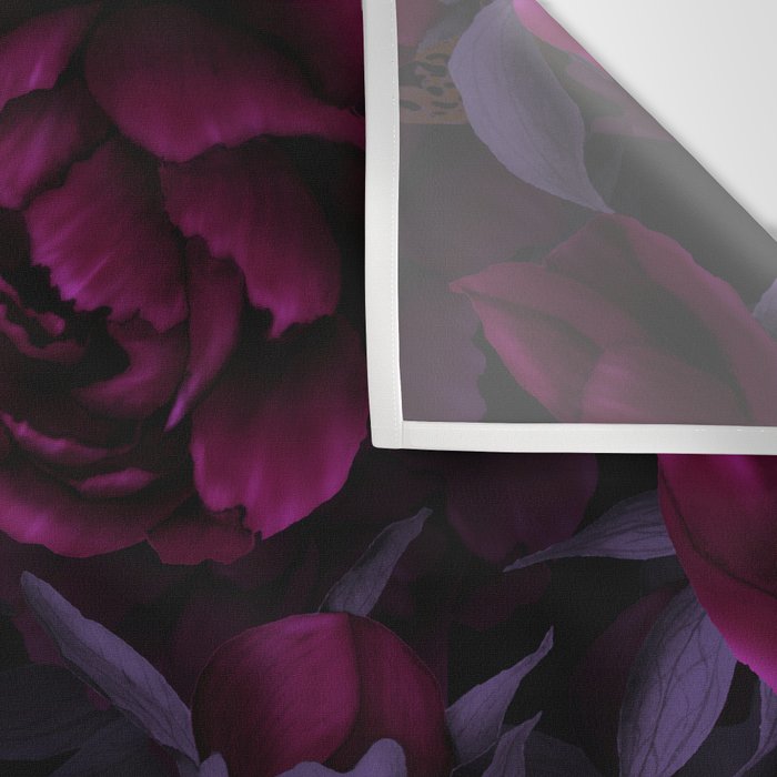 Vintage Dark Night Peonies  Wall Tapestry Gallery Image 3