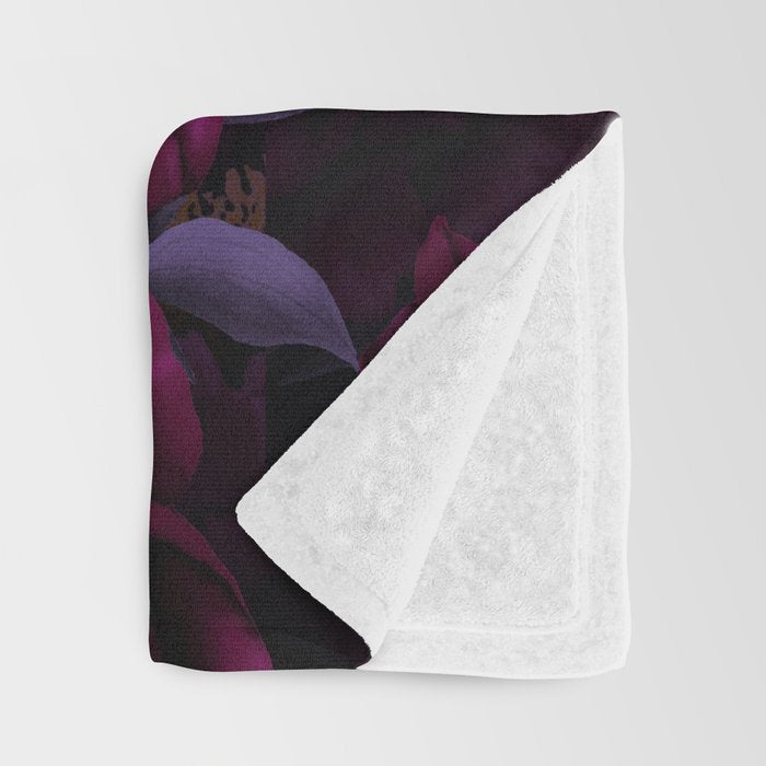 Vintage Dark Night Peonies  Throw Blanket Gallery Image 3