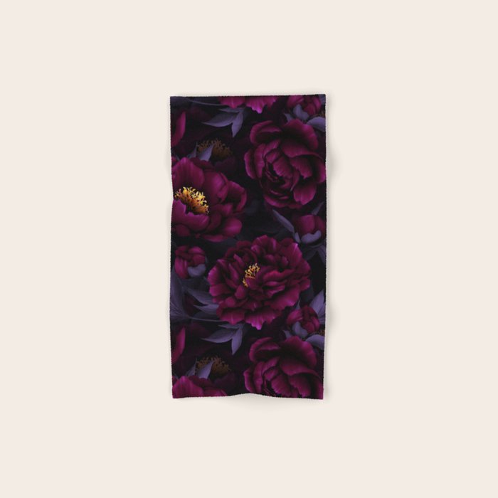 Vintage Dark Night Peonies  Bath Towel Gallery Image 1