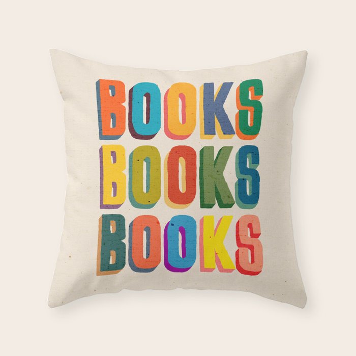 Books books books Throw Pillow Gallery Image 1