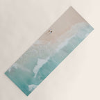 Couple on the Pastel Shore - Aerial Coastal Print Yoga Mat Gallery Image 1