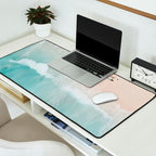 Couple on the Pastel Shore - Aerial Coastal Print Desk Mat Gallery Image 2