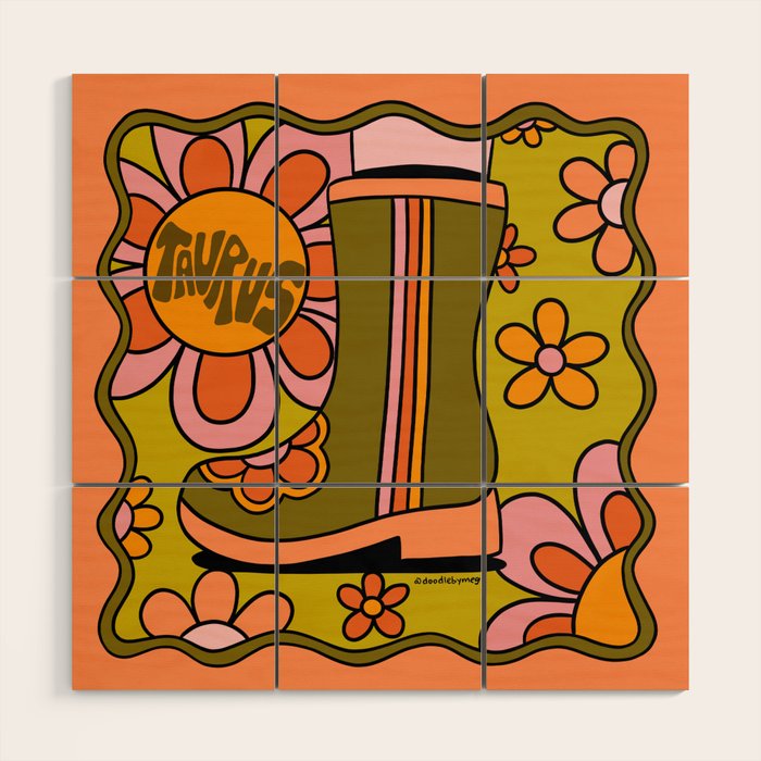 Taurus Groovy Boot Wood Wall Art Gallery Image 1