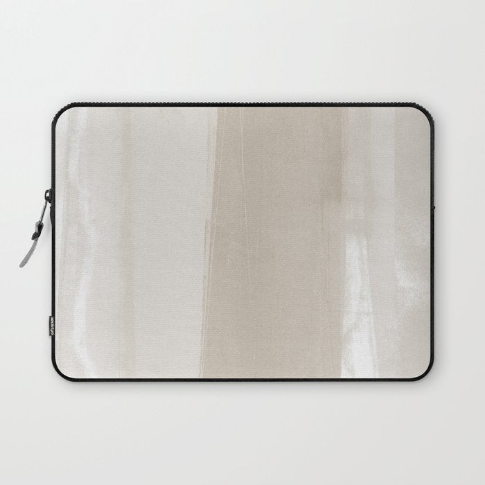 Beige Ombre Minimalist Abstract Painting Laptop Sleeve Gallery Image 1