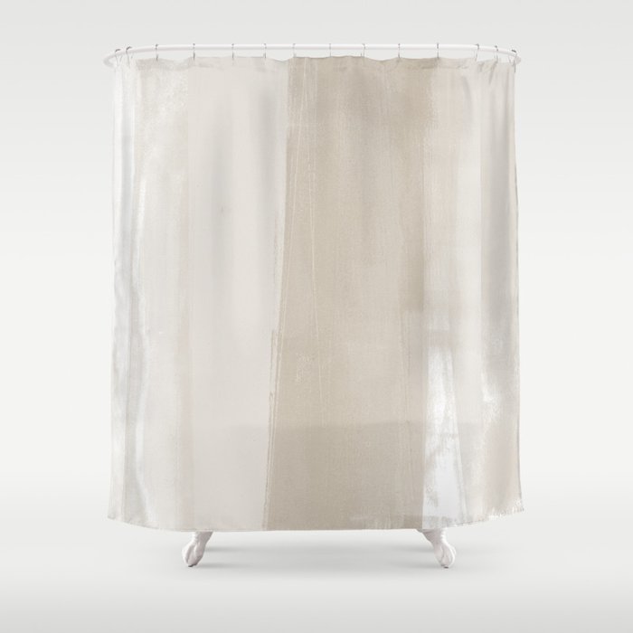 Beige Ombre Minimalist Abstract Painting Shower Curtain Gallery Image 1