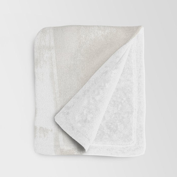 Beige Ombre Minimalist Abstract Painting Throw Blanket Gallery Image 3