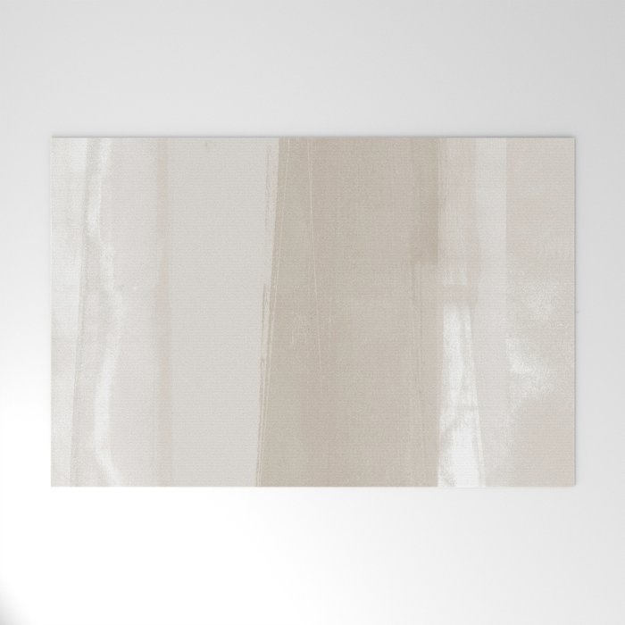 Beige Ombre Minimalist Abstract Painting Welcome Mat Gallery Image 1