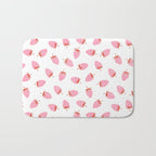 Sweet Strawberries - pink and red on white Bath Mat Gallery Image 1