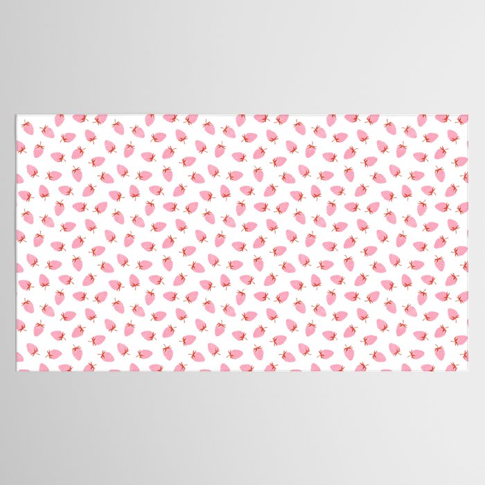 Sweet Strawberries - pink and red on white Tablecloth Gallery Image 2