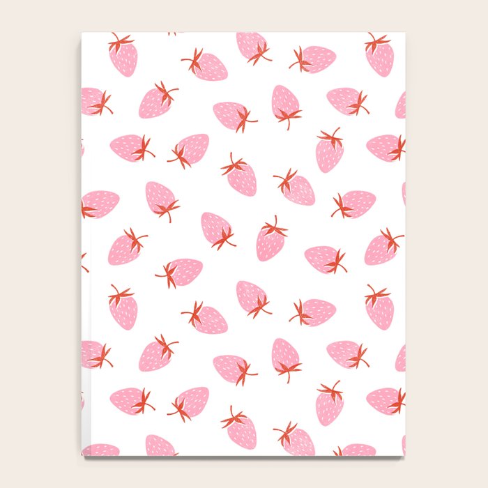 Sweet Strawberries - pink and red on white Notebook Gallery Image 4