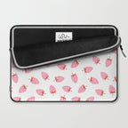 Sweet Strawberries - pink and red on white Laptop Sleeve Gallery Image 2