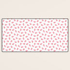 Sweet Strawberries - pink and red on white Desk Mat Gallery Image 3