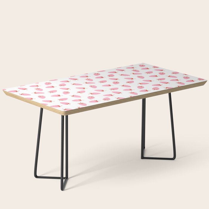 Sweet Strawberries - pink and red on white Coffee Table Gallery Image 1
