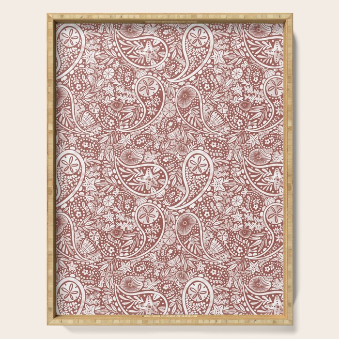 Underwater Paisley Elegance Serving Tray Gallery Image 1