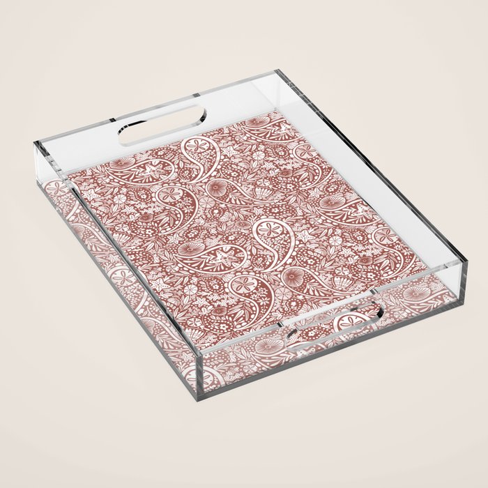 Underwater Paisley Elegance Acrylic Tray Gallery Image 1
