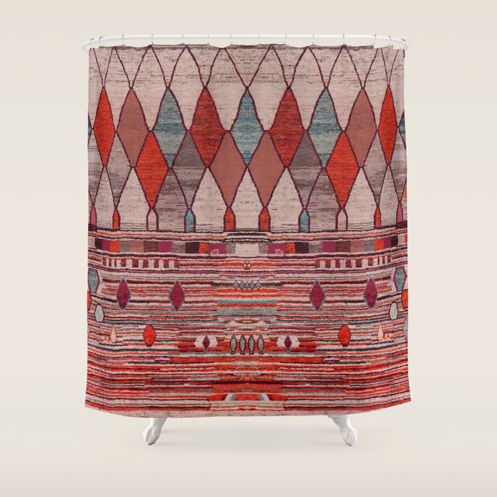 Earthy Berber Geometry Shower Curtain Gallery Image 1