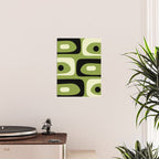 Mid Century Modern Piquet Minimalist Abstract Pattern in Olive Green and Black Poster Gallery Image 2