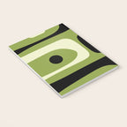 Mid Century Modern Piquet Minimalist Abstract Pattern in Olive Green and Black Notebook Gallery Image 3