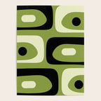Mid Century Modern Piquet Minimalist Abstract Pattern in Olive Green and Black Poster Gallery Image 4