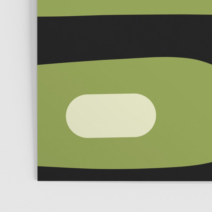 Mid Century Modern Piquet Minimalist Abstract Pattern in Olive Green and Black Poster Gallery Image 3