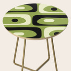 Mid Century Modern Piquet Minimalist Abstract Pattern in Olive Green and Black Side Table Gallery Image 2