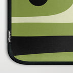 Mid Century Modern Piquet Minimalist Abstract Pattern in Olive Green and Black Laptop Sleeve Gallery Image 3