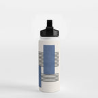 Stripes and Square Blue Composition - Abstract Water Bottle Gallery Image 2