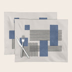Stripes and Square Blue Composition - Abstract Placemat Gallery Image 1