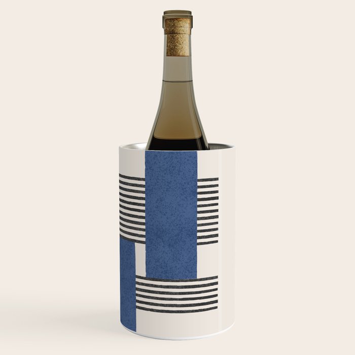 Stripes and Square Blue Composition - Abstract Wine Chiller Gallery Image 3