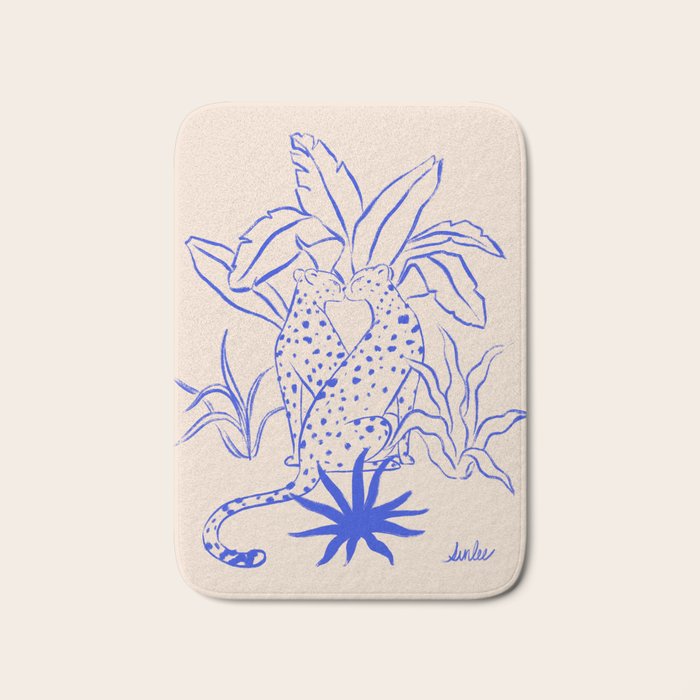 Cheetah Crush lines (cobalt) Bath Mat Gallery Image 1