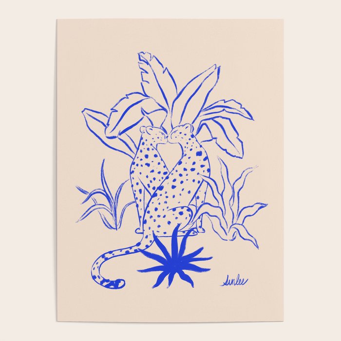Cheetah Crush lines (cobalt) Poster Gallery Image 4