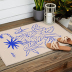Cheetah Crush lines (cobalt) Outdoor Rug Gallery Image 2