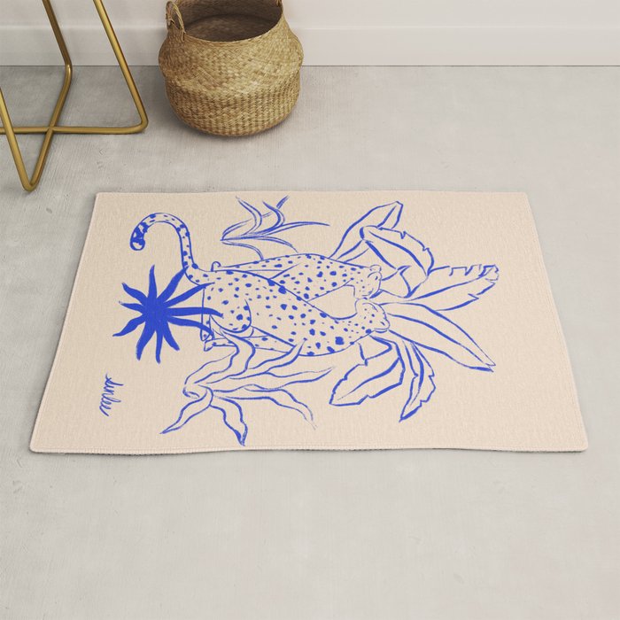 Cheetah Crush lines (cobalt) Rug Gallery Image 1