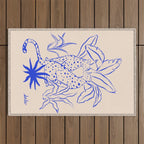 Cheetah Crush lines (cobalt) Outdoor Rug Gallery Image 1