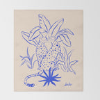 Cheetah Crush lines (cobalt) Throw Blanket Gallery Image 2