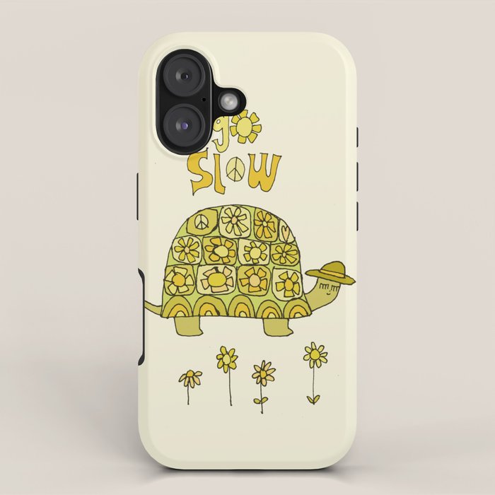 go slow retro turtle // art by surfy birdy iPhone Case Gallery Image 1