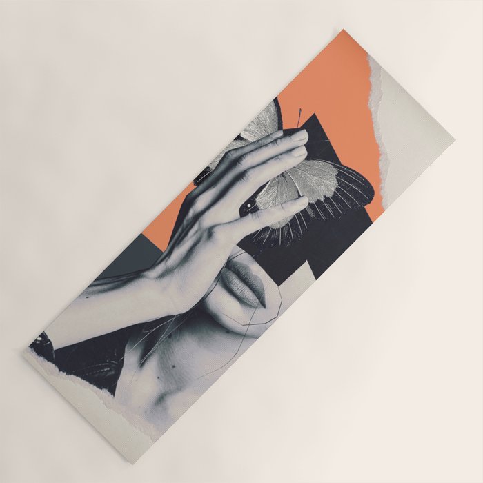 collage art / butterfly Yoga Mat Gallery Image 1