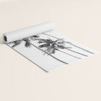 Palm Trees - Black and White Photography Yoga Mat Gallery Image 2