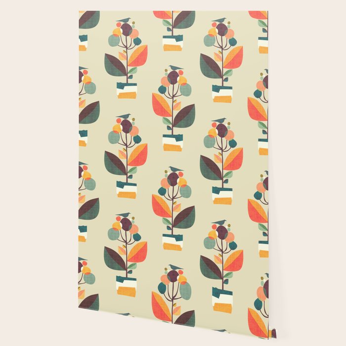 Potted plant with a bird Wallpaper Gallery Image 2